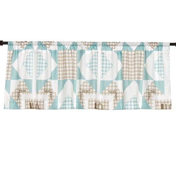 Home Pattern Shower Curtain, Bath Rug, Hand Towels, Valance, or Hooks