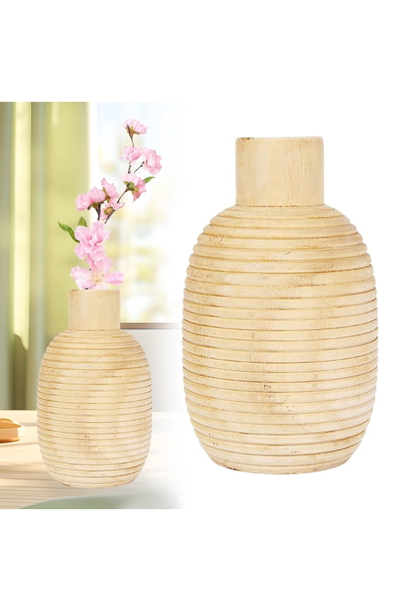 Home Paulownia Wood Vase/ Wooden Vase Decoration Wooden Vase Household Items | Table Decoration Plant Container Flower Decoration Restaurant Tea Room Bedroom Hotel Entrance Living Room
