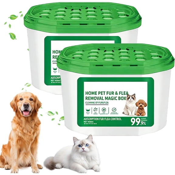 Home Pet Fur & Odor Removal Magic Box, 2026 New Indoor Air Purification Dust Removal Magic Box for Pet Areas, Long-Lasting & High Efficiency Automatic Dust Collector for Home, Office, Bedroom (2 Pcs)