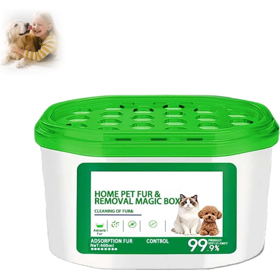 Home Pet Fur & Odor Removal Magic Box, 360° All-Aroundcoverage, 400ml,For Indoor Areas, Wardrobes, And Pet Activity Areas (1PCS)