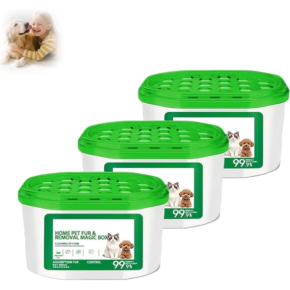 Home Pet Fur & Odor Removal Magic Box, 360° All-Aroundcoverage, 400ml,For Indoor Areas, Wardrobes, And Pet Activity Areas (3PCS)