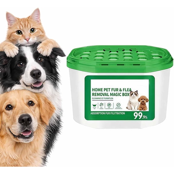 Home Pet Fur & Odor Removal Magic Box, 400ML Large Capacity Portable Air Purifier Box, Automatic Air Cleaner & Dust Collector for Home Bedroom Living Room Pet Areas (1PC)