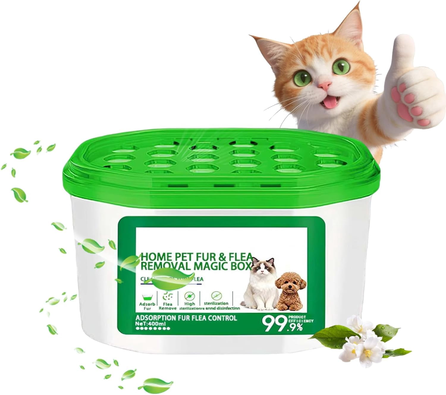 Home Pet Fur Odor Removal Magic Box,Indoor Air Purification Dust Removal Magic Box,360° All-Aroundcoverage,Long-Lasting, For Home, Pet Areas (green 1)