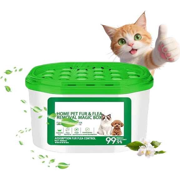 Home Pet Fur Odor Removal Magic Box,Indoor Air Purification Dust Removal Magic Box,360° All-Aroundcoverage,Long-Lasting, For Home, Pet Areas (green 1)