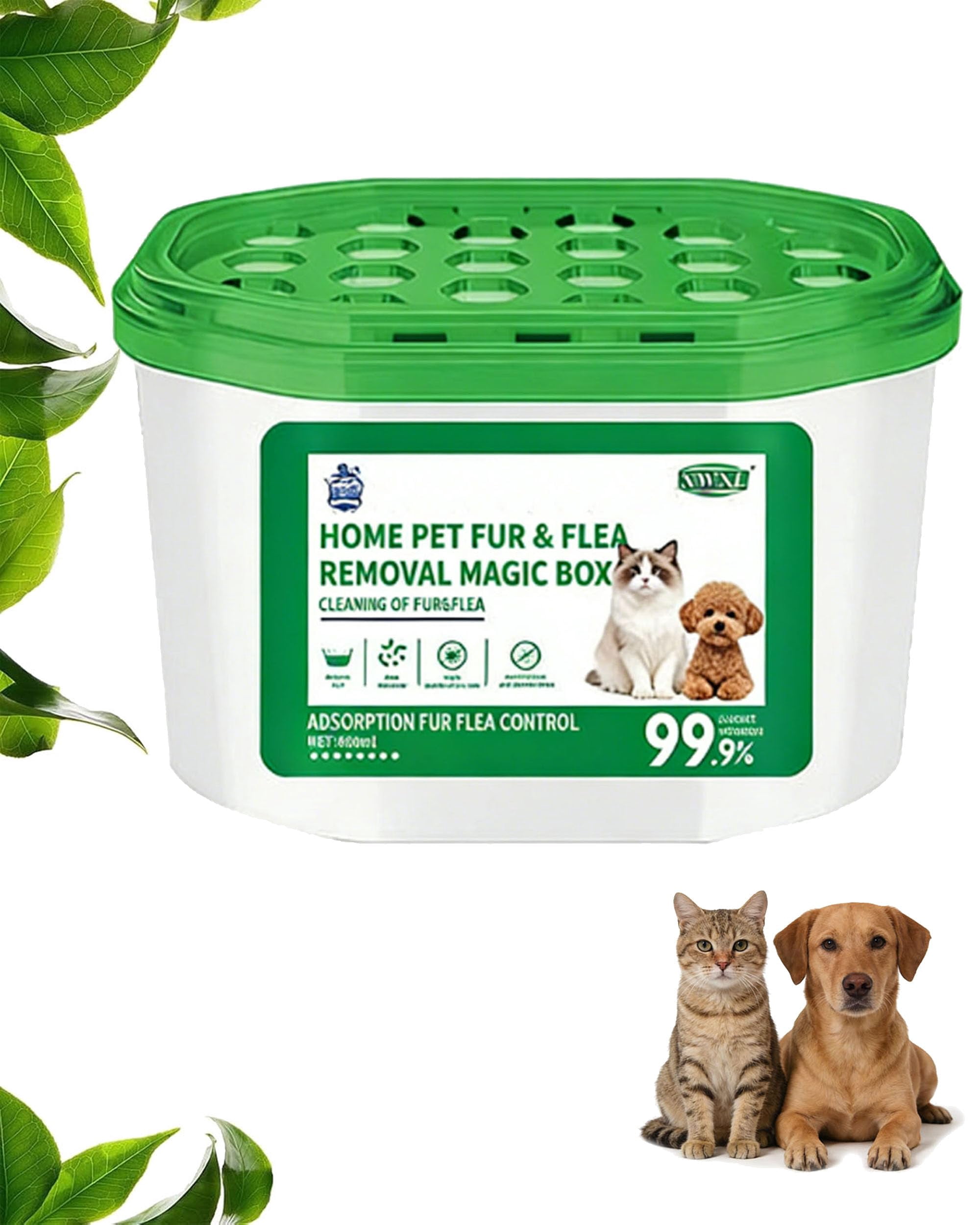 Home Pet Fur & Odor Removal Magic Box, Indoor Air Purification Dust Removal Magic Box for Home Pet Hair, Portable Odor Eliminator & Dust Collector for Bedroom, Living Room (3 PCS)