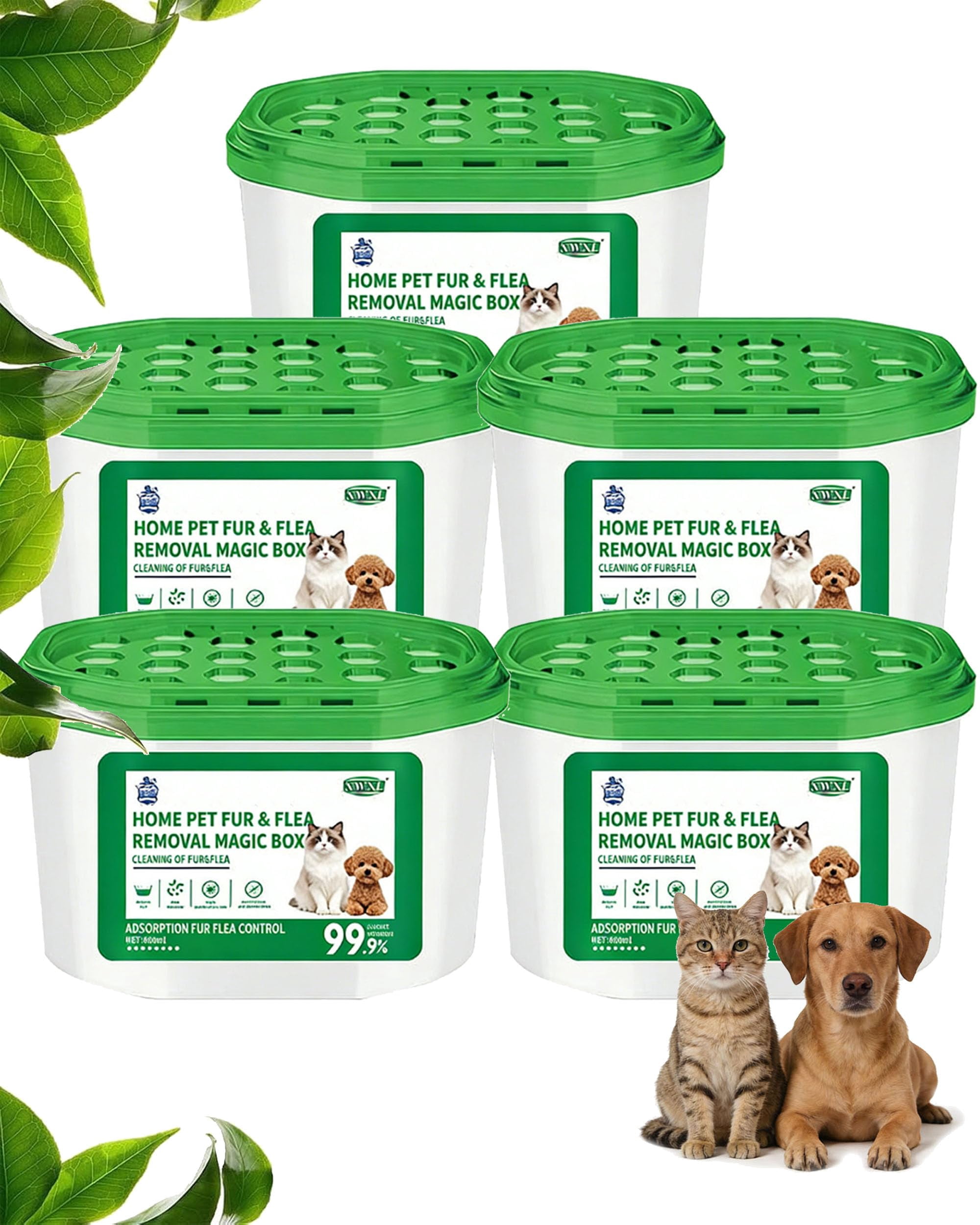 Home Pet Fur & Odor Removal Magic Box, Indoor Air Purification Dust Removal Magic Box for Home Pet Hair, Portable Odor Eliminator & Dust Collector for Bedroom, Living Room (3 PCS)