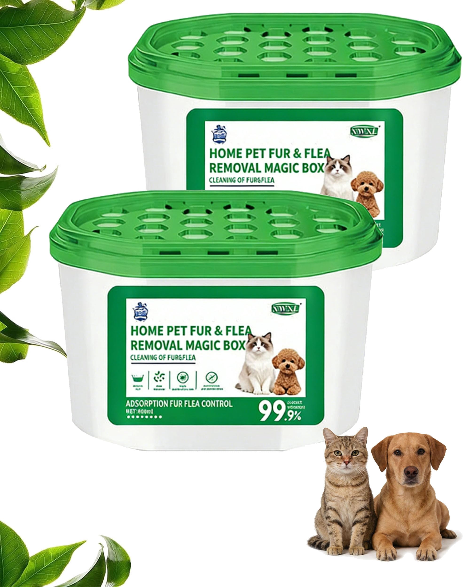 Home Pet Fur & Odor Removal Magic Box, Indoor Air Purification Dust Removal Magic Box for Home Pet Hair, Portable Odor Eliminator & Dust Collector for Bedroom, Living Room (3 PCS)