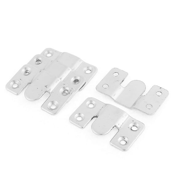 Home Photo Frame Connector Metal Sectional Interlock Bracket Silver Tone 5pcs