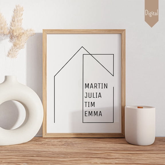 Home Picture Door Sign Family Poster House Name Decoration Home Gift Family Poster Picture House Family Picture Poster Family Decoration Gift- Wall Art Print, 16x24 UNFRAMED