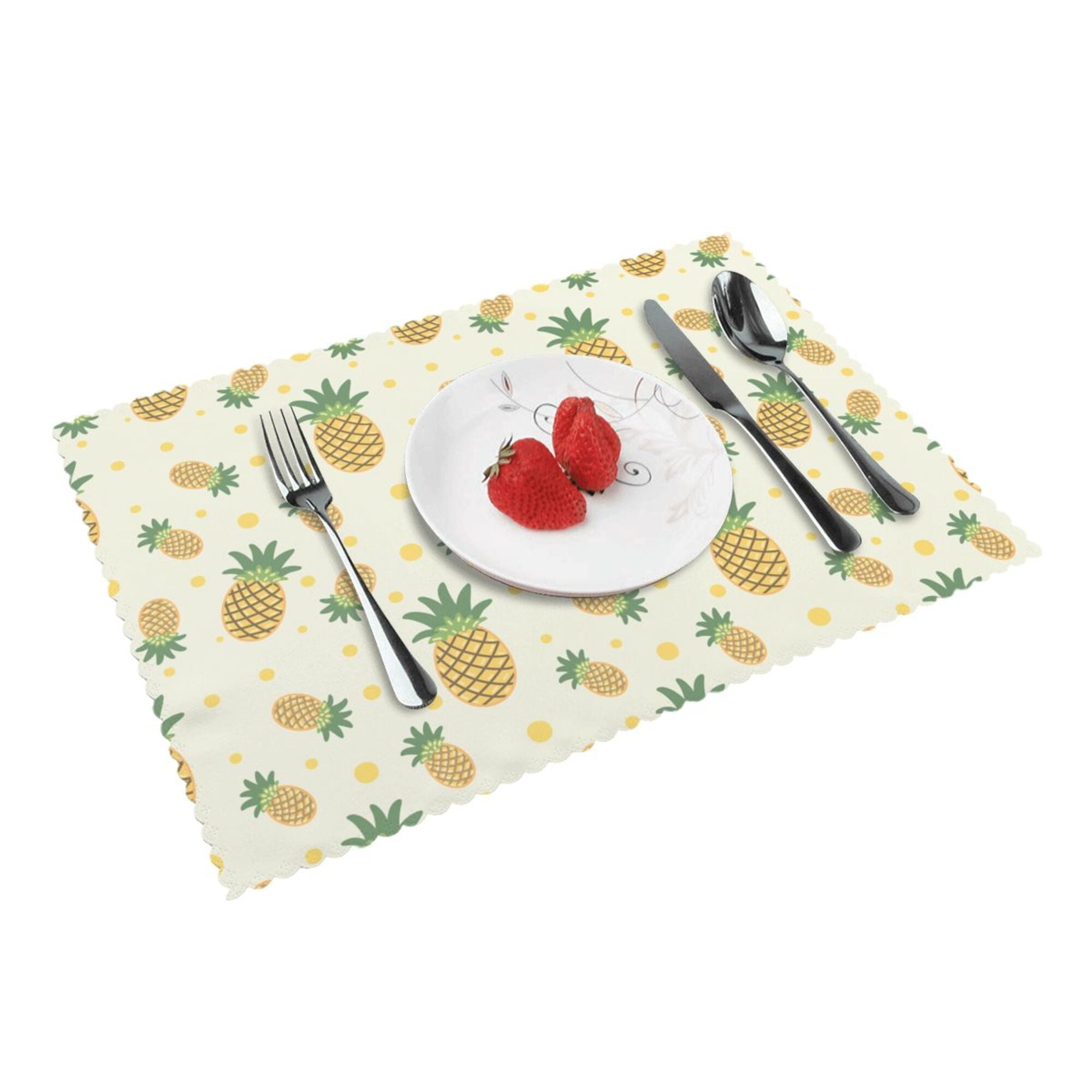 Home Pineapples Placemats Set Of 4 Washable Wipeable Place Mats Place