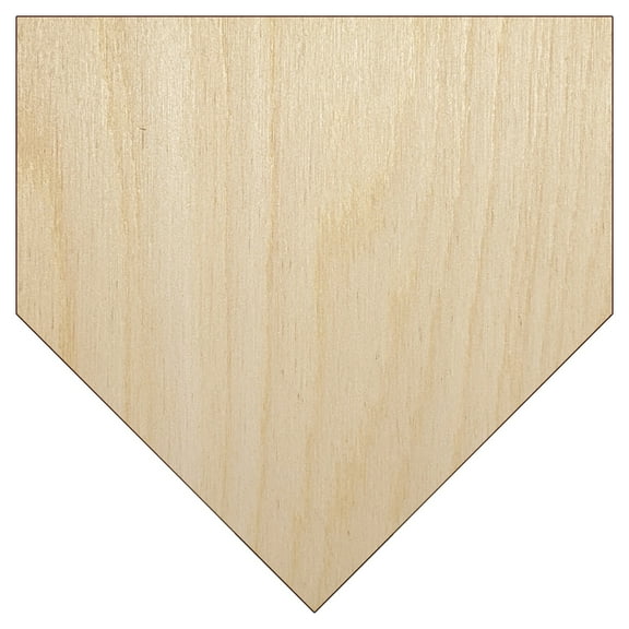 Home Plate Baseball Wood Shape Unfinished Piece Cutout Craft DIY Projects - 4.70 Inch Size - 1/8 Inch Thick