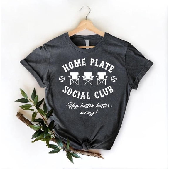 Home Plate Social Club T-Shirt, Baseball Shirt, Game Day Shirt,Baseball Season Tee,Baseball Mom ,Baseball Mama Shirt,Family Baseball Tee Sweatshirt All Size S-5XL