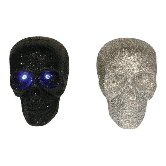 Home Plus 91-969-001 Halloween LED Flash Glitter Skull - pack of 12