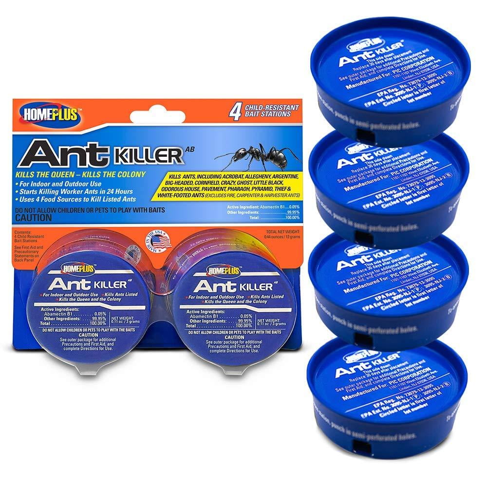 Home Plus Ant Killer (4-Pack), Metal Ant Traps Indoor \u0026 Outdoor, Ant Bait Station, Pet Resistant Ant Killer, Effective Ant Control System