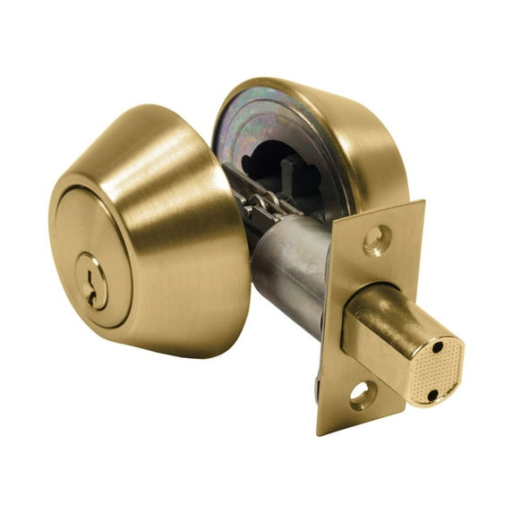 Home Plus Polished Brass Brass Double Cylinder Deadbolt