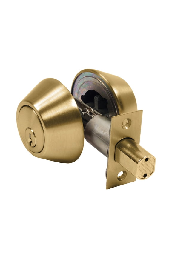 Home Plus Polished Brass Brass Double Cylinder Deadbolt