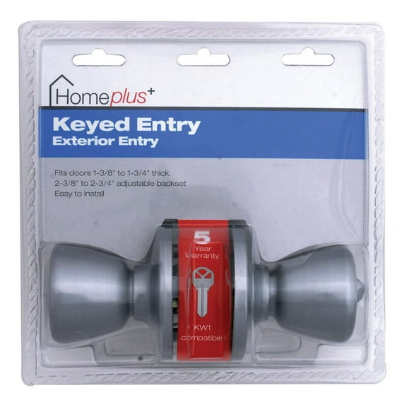 Homeplus+ Knob Door Lock Entry Tulip Satin Chrome