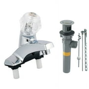 Home Plus Traditional One Handle Lavatory Pop-Up Faucet, Chrome