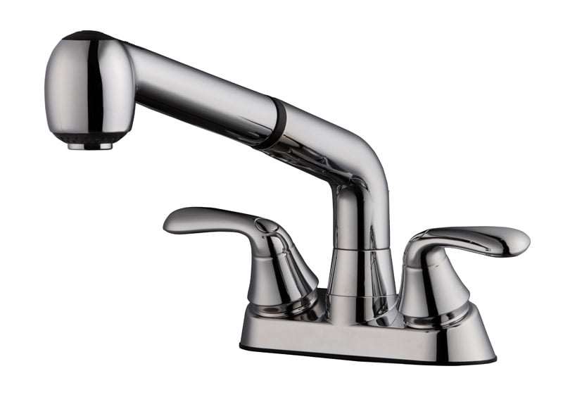 Home Plus Traditional Two Handle Pullout Laundry Faucet, Chrome