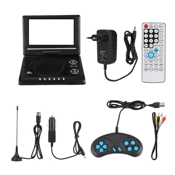 Home Portable Car DVD Player 7.8 Inch VCD MP3 HD Multimedia Digital DVD Player Home Theatre System with Car Charger Gamepad ,High Volume Speakers