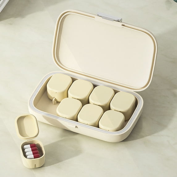 Home Portable Storage Box,Multi-Compartment Sealed Storage Organizer Box,Plastic Vitamin Organizer with Clear Lid,Small Household Organizer Box for Storing Vitamins,Medications,and Small Items