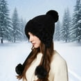 thumbnail image 1 of Home Prefer Girls Sherpa Earflaps Hat Toddler Baby Knit Beanie Fuzzy Peruvian Cold Weather Warm Winter Hat, 1 of 2