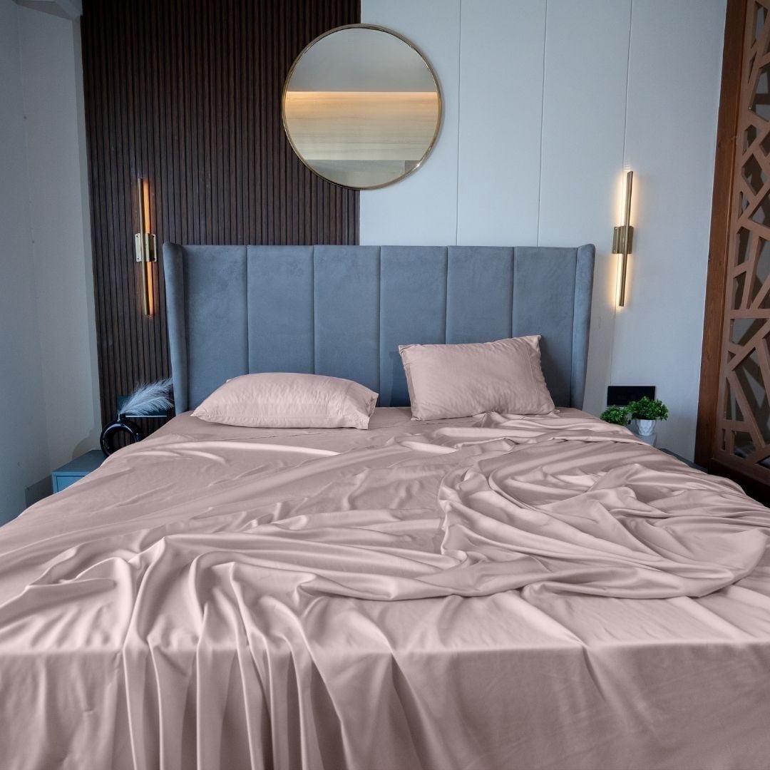 Home Prides King Bamboo Sheets Set - 100% Bamboo Viscose, Silky Soft Cooling & Breathable Bamboo Bed Sheets, 4-Piece, 15” deep Pocket, Oeko-Tex Certified, Cocoa Blush