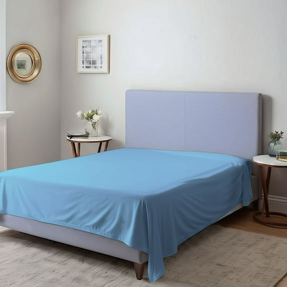 Home Prides | 300 Thread Count | 100% Cotton 1 Flat KING Sheet (Air Blue) | Sateen Weave | Oeko-Tex Certified
