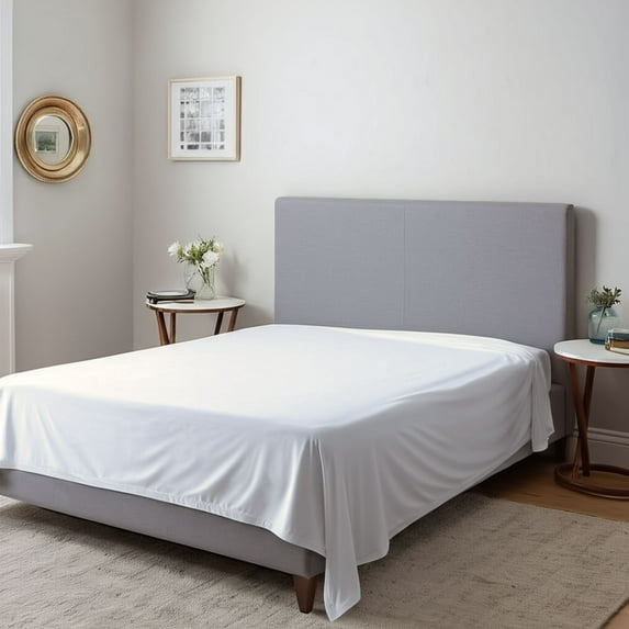 Home Prides | 300 Thread Count | 100% Cotton 1 Flat QUEEN Sheet (Pearl Ivory) | Sateen Weave | Oeko-Tex Certified