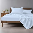 thumbnail image 1 of Home Prides 100% Cotton Queen Sheets Set, 300 Thread Count, Cool Soft Sateen 4-Piece Bedding Set, 15" deep pocket, OEKO-TEX Certified Bed Sheets, White, 1 of 9