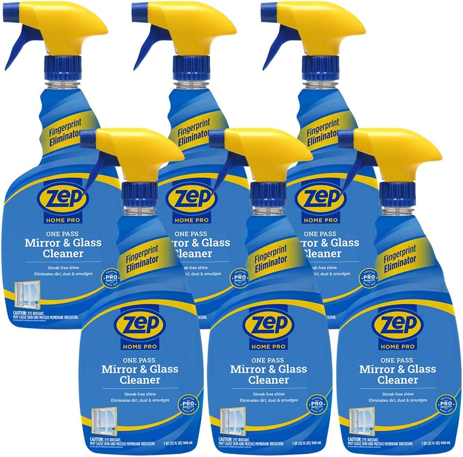 Home Pro OnePass Mirror & Glass Cleaner 32 Fl. Oz. (Case of 6) R49606 Leaves a streak