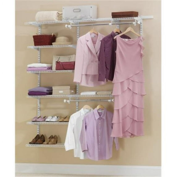 Home Prod Dorfile 3 ft. to 6 ft. Deluxe Closet Kit White