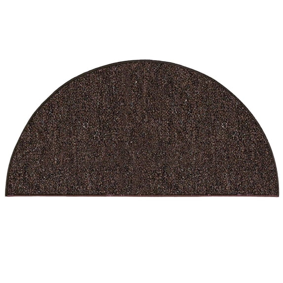 Home Queen Color World Collection Pet Friendly Indoor Outdoor Area Rug Chocolate - 18" x 36" Half Round