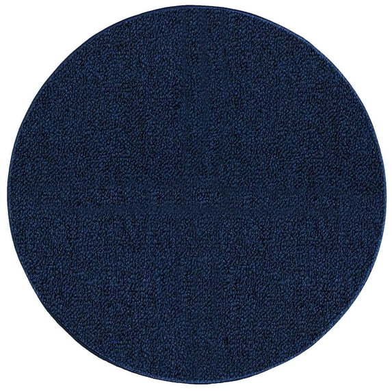 Home Queen Color World Collection Pet Friendly Indoor Outdoor Area Rug Navy - 4' Round