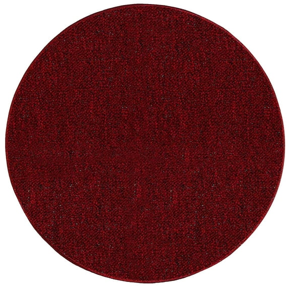 Home Queen Color World Collection Pet Friendly Indoor Outdoor Area Rug Red - 3' Round