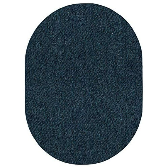 Home Queen Color World Collection Pet Friendly Indoor Outdoor Area Rug Teal - 2' x 8' Oval