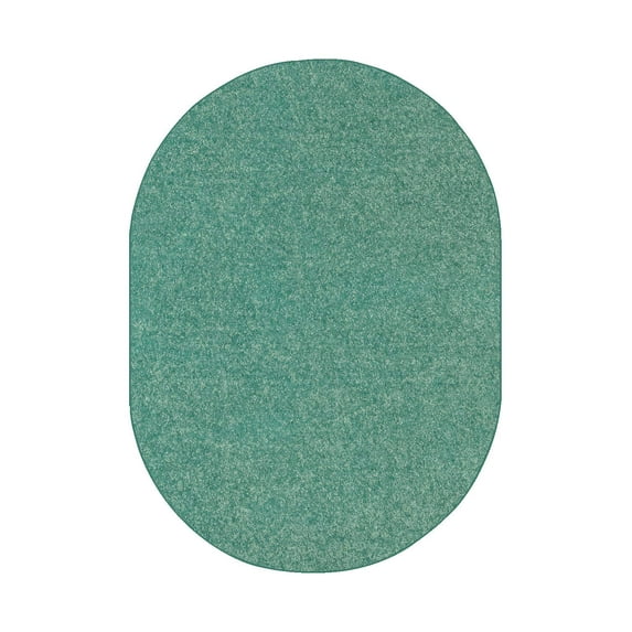 Home Queen Color World Collection Way Pet Friendly Area Rugs Teal - 5' x 7' Oval