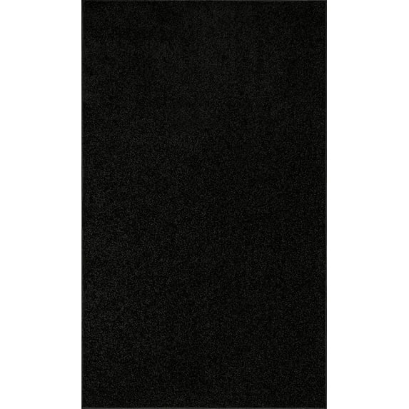 Home Queen Color World Collection Way Solid Color Area Rugs Black - 2' x 3'