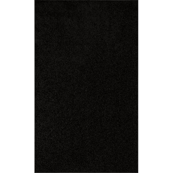Home Queen Color World Collection Way Solid Color Area Rugs Black - 2' x 6'