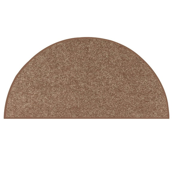 Home Queen Color World Collection Way Solid Color Area Rugs Brown - 66" x 132" Half Round