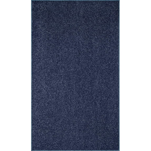 Home Queen Color World Collection Way Solid Color Area Rugs Petrol Blue - 3' x 5'