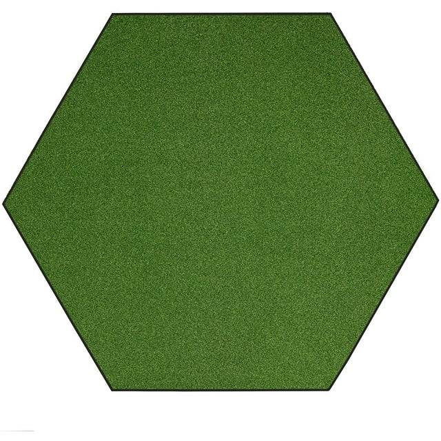 Home Queen Outdoor Green Gras Artificial Turf Area Rugs for Pets Decks, Patio's & Gazebo's to Pools, Docks & Boats, Under Party, Event & Wedding Tents Premium Oasis Green - 7' Hexagon