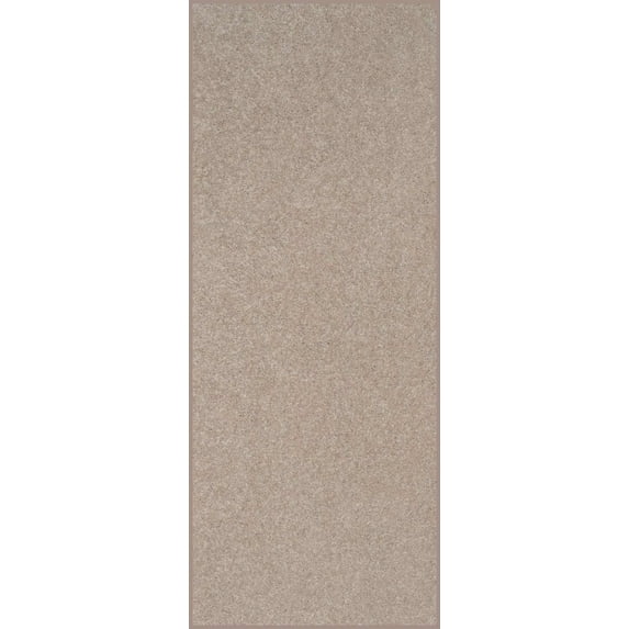 Home Queen Solid Beige Color Custom Size Runner Area Rugs Beige - 2' x 22'