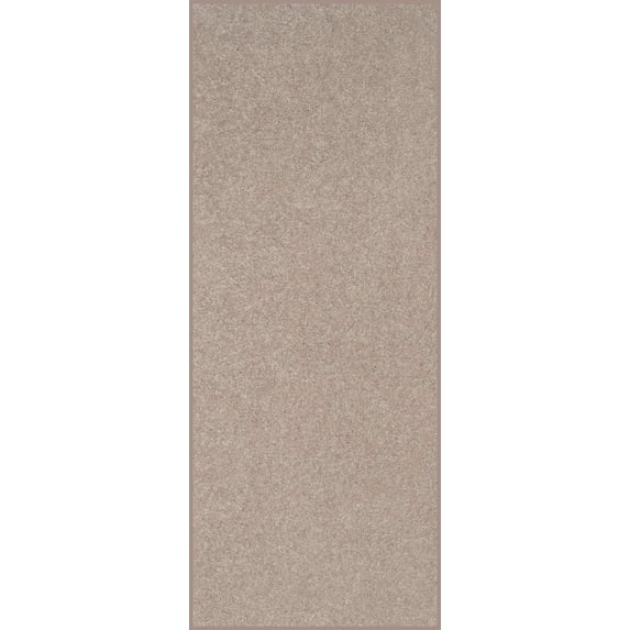 Home Queen Solid Beige Color Custom Size Runner Area Rugs Beige - 2' x 6'