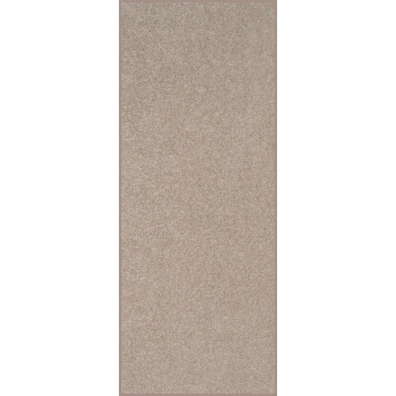 Home Queen Solid Beige Color Custom Size Runner Area Rugs Beige - 3' x 28'