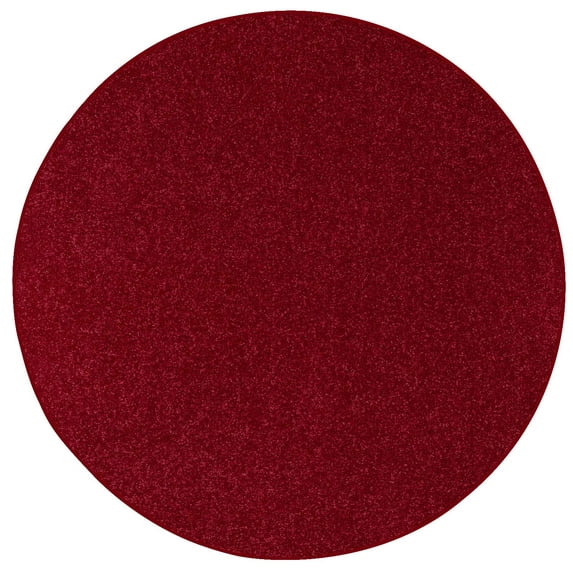 Home Queen Solid Color Burgundy 10' Round - Area Rug