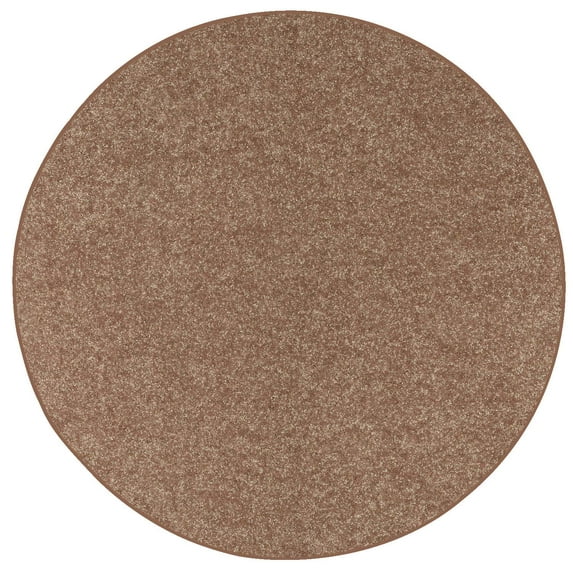 Home Queen Solid Color Indoor Area Rugs Brown - 4' Round