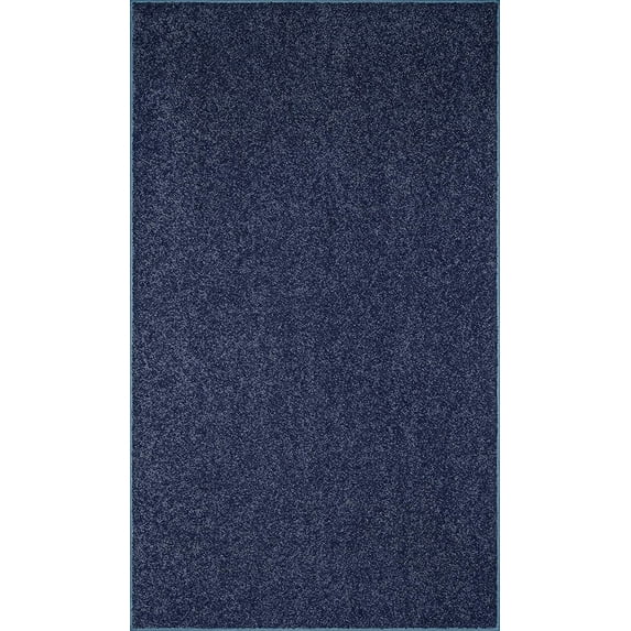 Home Queen Solid Color Indoor Area Rugs Petrol Blue - 4' x 6'