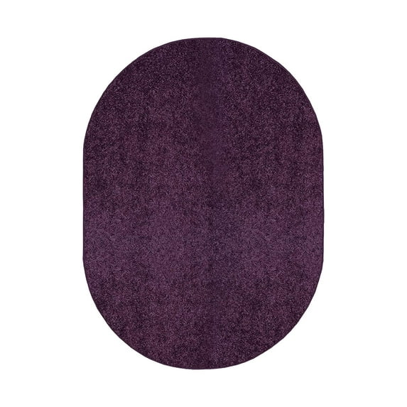 Home Queen Solid Color Indoor Area Rugs Purple - 3' x 5' Oval