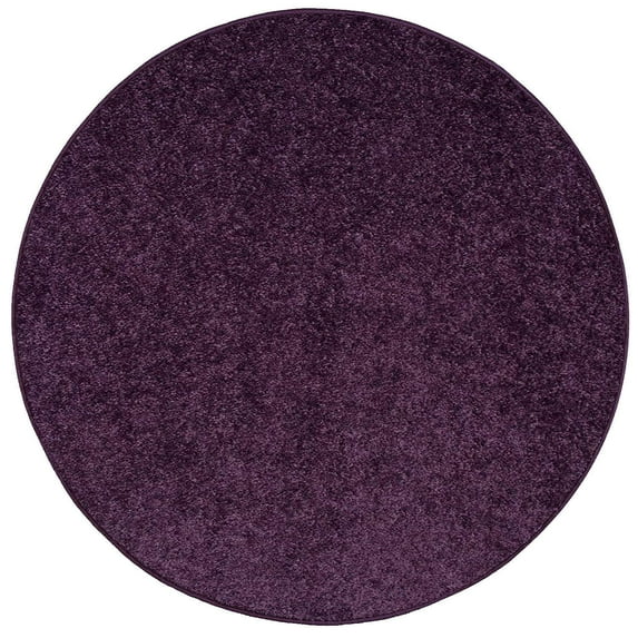 Home Queen Solid Color Indoor Area Rugs Purple - 4' Round